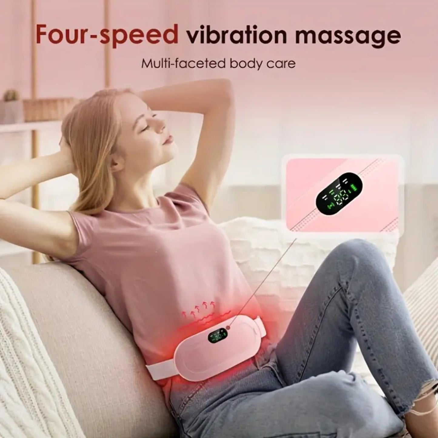 Period Cramp Relief Massager with Heating Pad for Back Pain|Cramp Free- Period Cramp Relief Heater & Massager|Works As Periods Pain Relief|Periods Cramps,Back/Belly Heating Pad