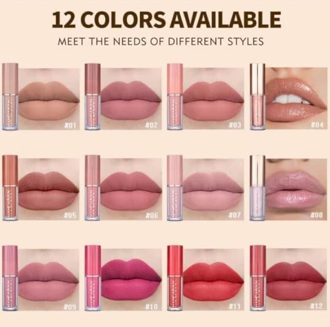 Liquid Matte Lipstick 12 Piece Set | Waterproof Long Lasting